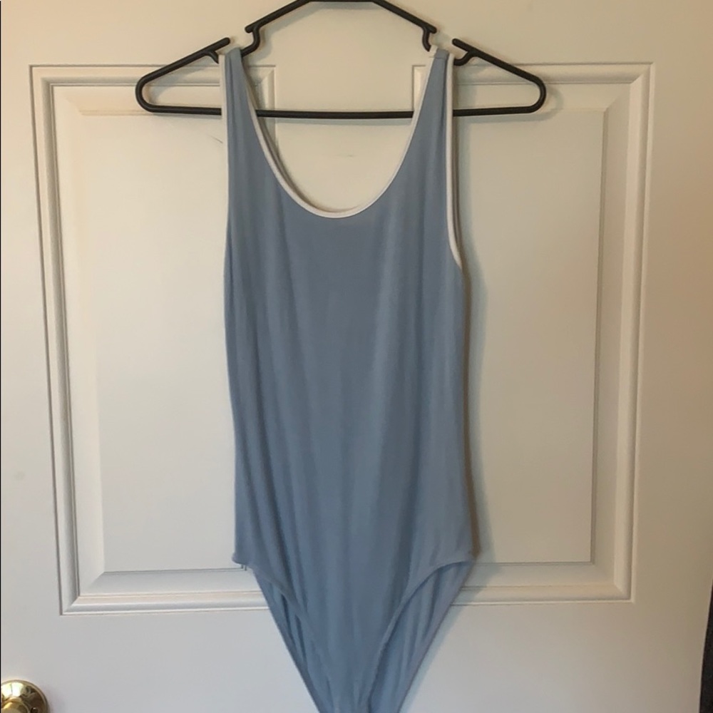 Light blue body suit!